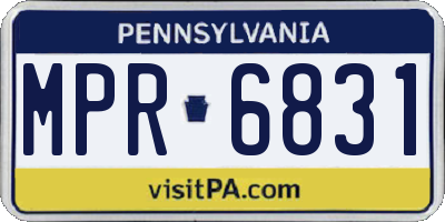 PA license plate MPR6831