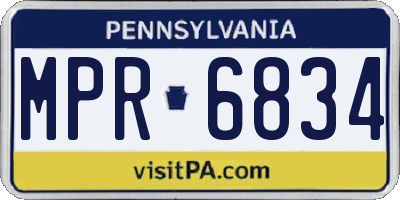 PA license plate MPR6834