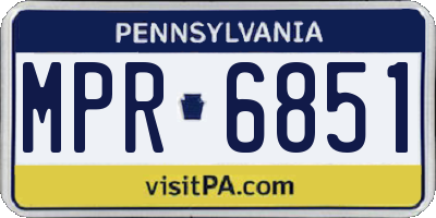 PA license plate MPR6851