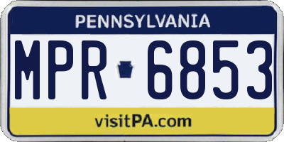 PA license plate MPR6853