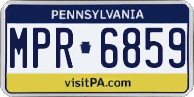 PA license plate MPR6859