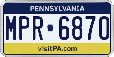 PA license plate MPR6870