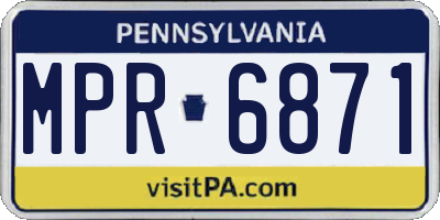 PA license plate MPR6871