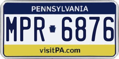PA license plate MPR6876