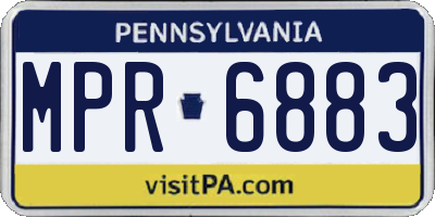 PA license plate MPR6883