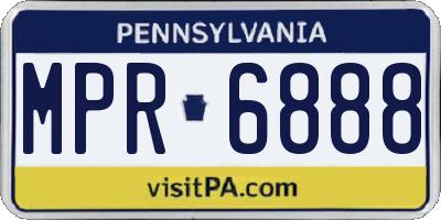 PA license plate MPR6888
