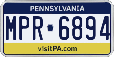 PA license plate MPR6894