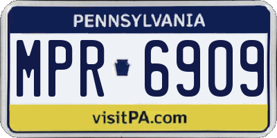 PA license plate MPR6909