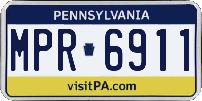 PA license plate MPR6911