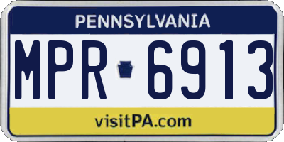 PA license plate MPR6913