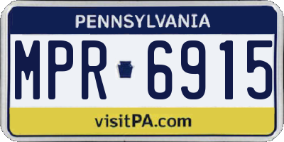 PA license plate MPR6915