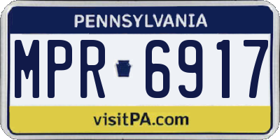 PA license plate MPR6917