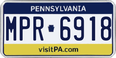PA license plate MPR6918