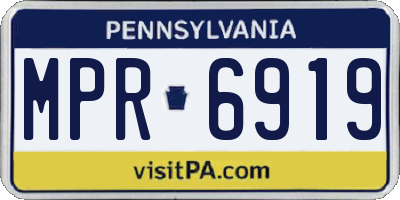 PA license plate MPR6919