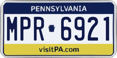 PA license plate MPR6921