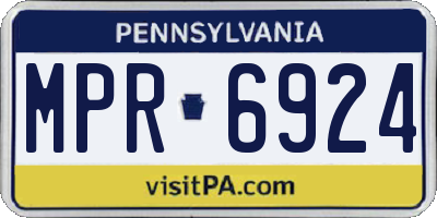 PA license plate MPR6924