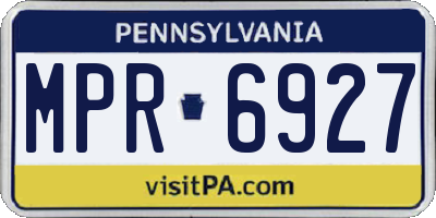 PA license plate MPR6927