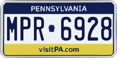 PA license plate MPR6928