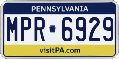 PA license plate MPR6929