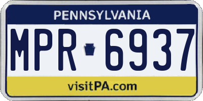 PA license plate MPR6937