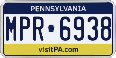 PA license plate MPR6938
