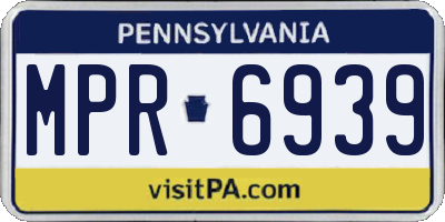 PA license plate MPR6939