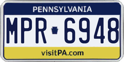 PA license plate MPR6948