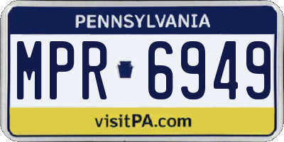 PA license plate MPR6949