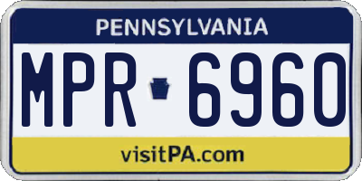 PA license plate MPR6960