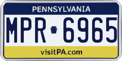 PA license plate MPR6965