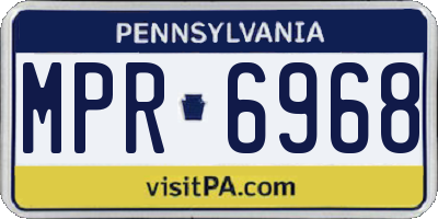 PA license plate MPR6968