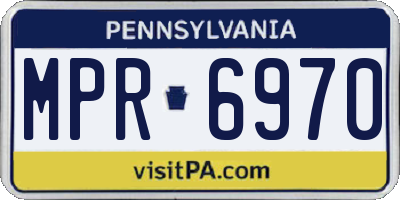 PA license plate MPR6970
