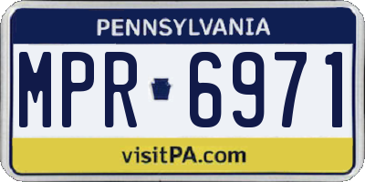 PA license plate MPR6971