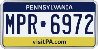 PA license plate MPR6972