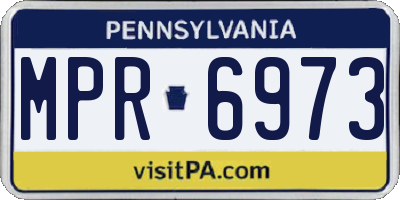 PA license plate MPR6973