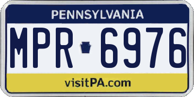 PA license plate MPR6976