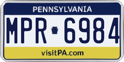 PA license plate MPR6984