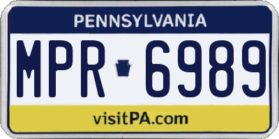 PA license plate MPR6989