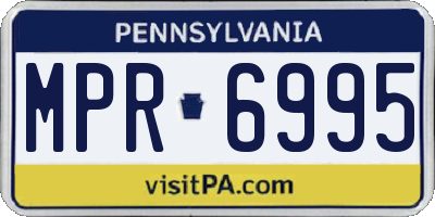 PA license plate MPR6995