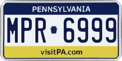 PA license plate MPR6999