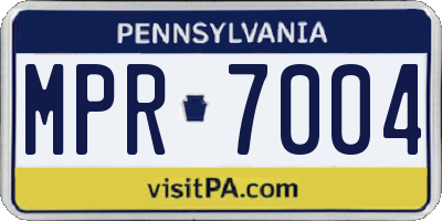 PA license plate MPR7004