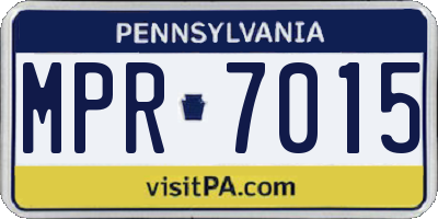 PA license plate MPR7015