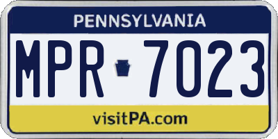 PA license plate MPR7023
