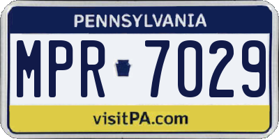 PA license plate MPR7029