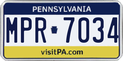 PA license plate MPR7034