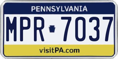 PA license plate MPR7037