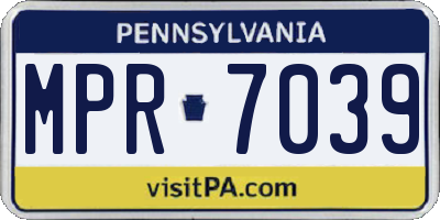 PA license plate MPR7039