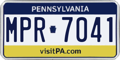 PA license plate MPR7041