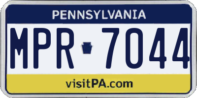 PA license plate MPR7044