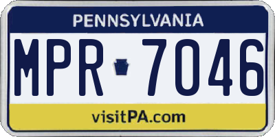 PA license plate MPR7046